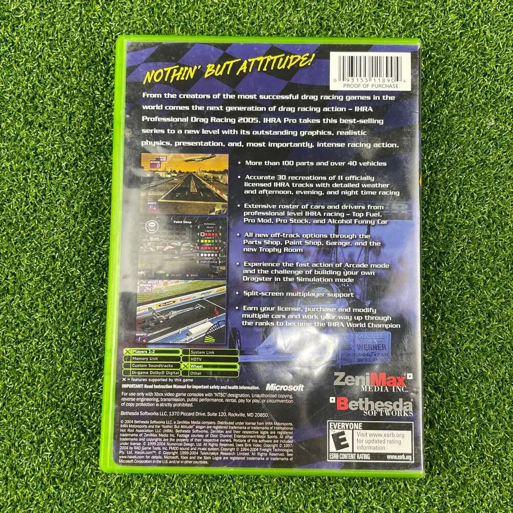IHRA Professional Drag Racing 2005 (Microsoft Xbox, 2004) Complete CIB